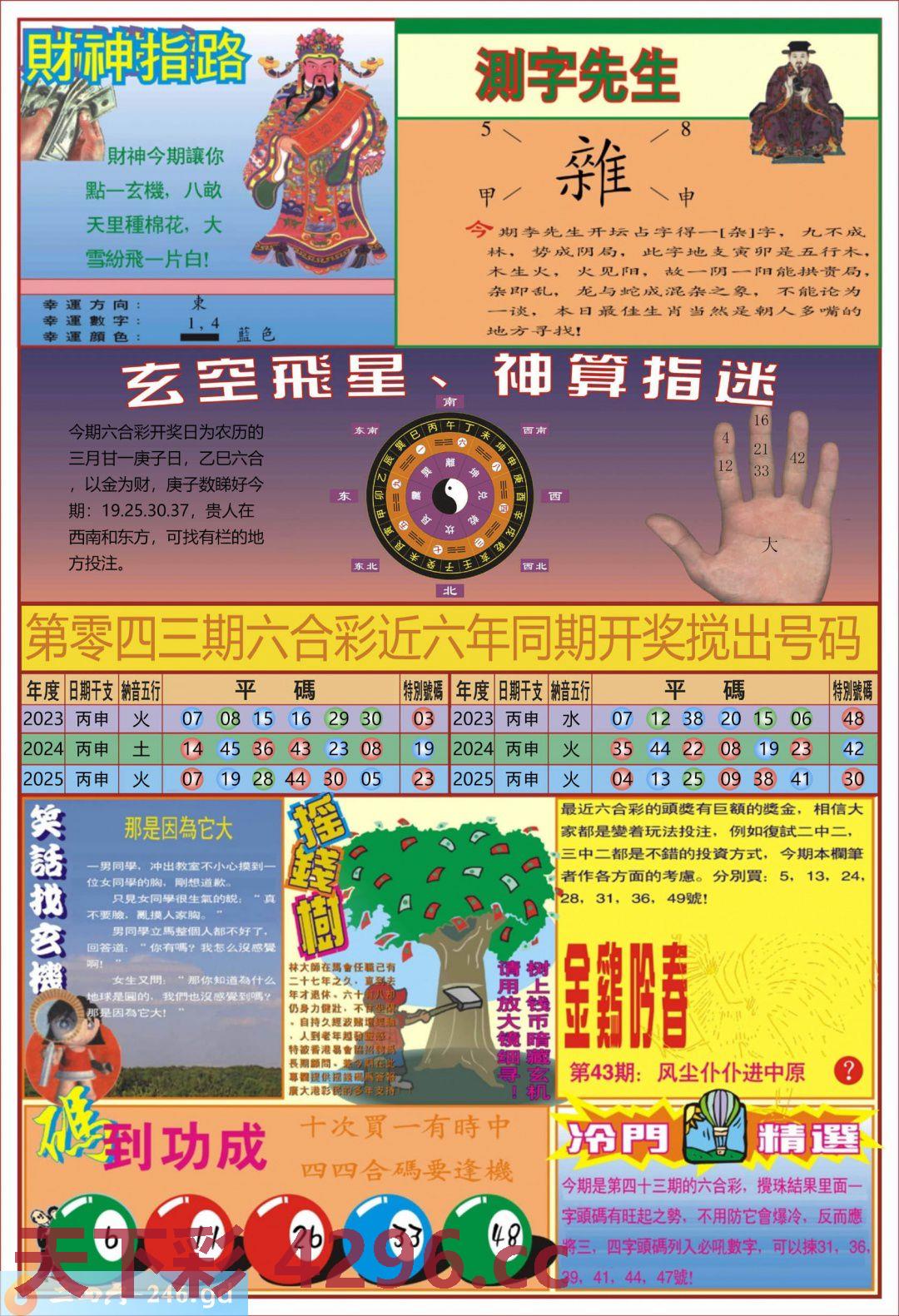 ：四柱预测彩图B